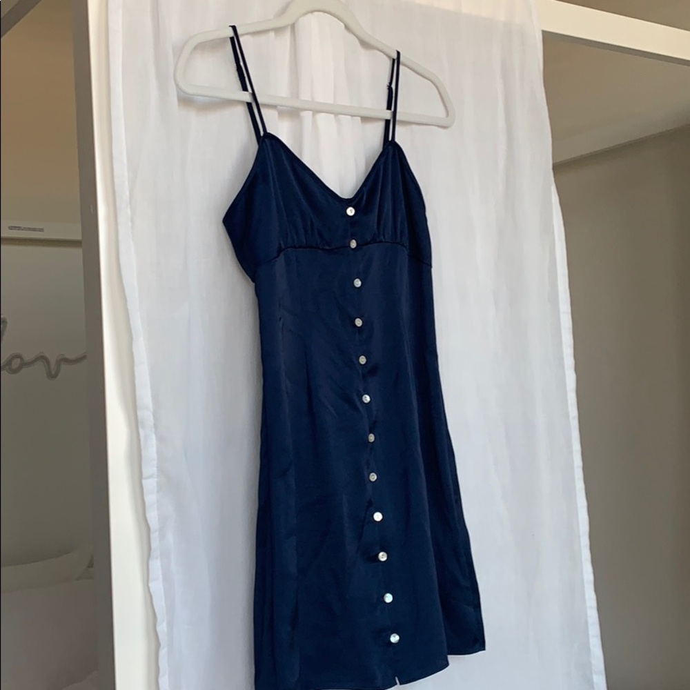 Aritzia Silk Summer Dress in Navy